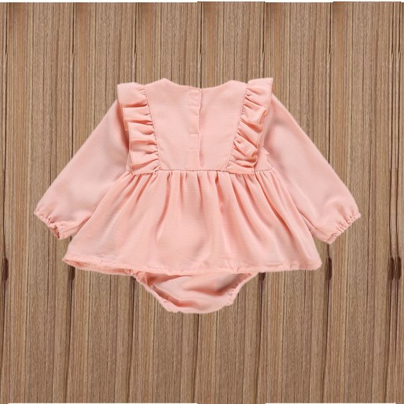 Floral Long Sleeve Romper Spring Easter Dress Girl Outfit Clothes Half Birthday - Picture 2 of 6